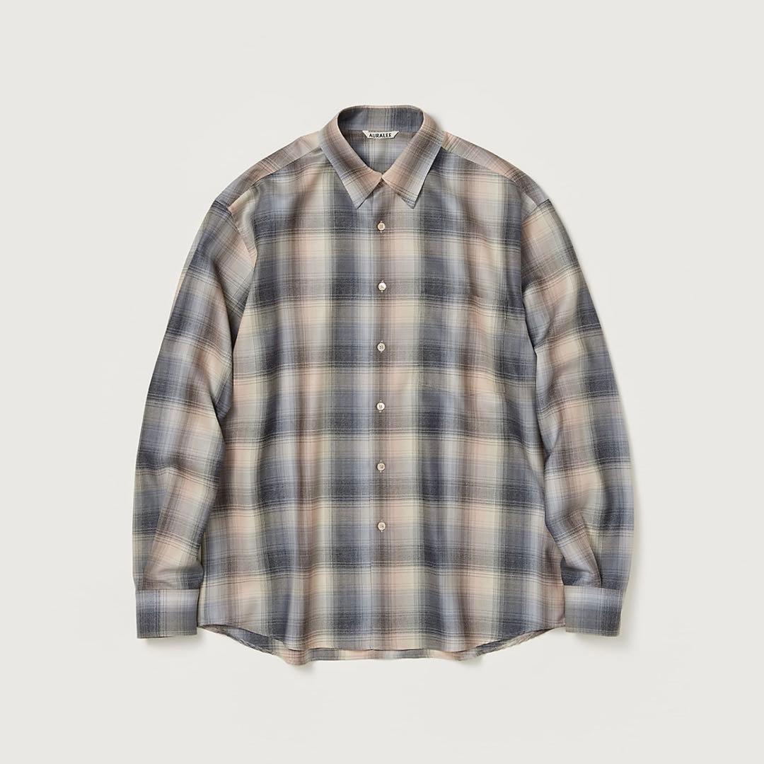 オーラリー / SUPER LIGHT WOOL CHECK SHIRT - メルカリ