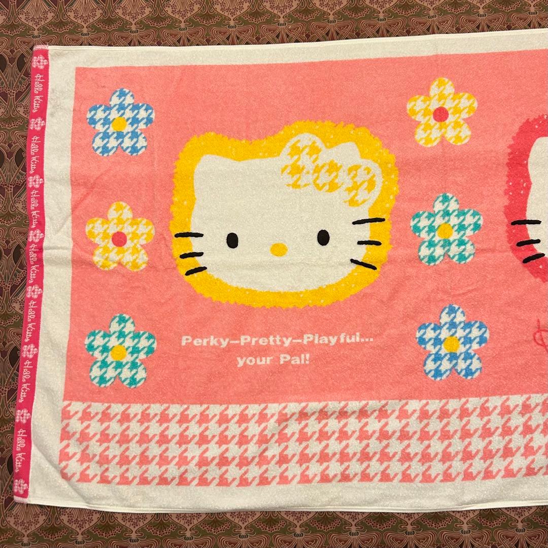 未使用】ハローキティ キティちゃん カオハナ 花 フラワー バスタオル