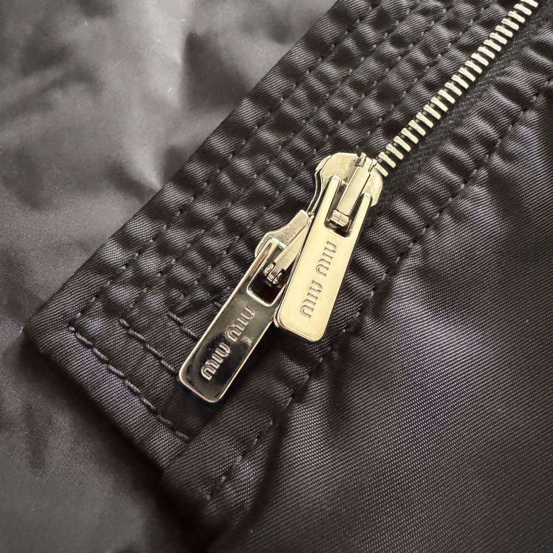 ミュウミュウ MA-1 ボンバー フレア ダウンジャケット 38 Y2K 黒