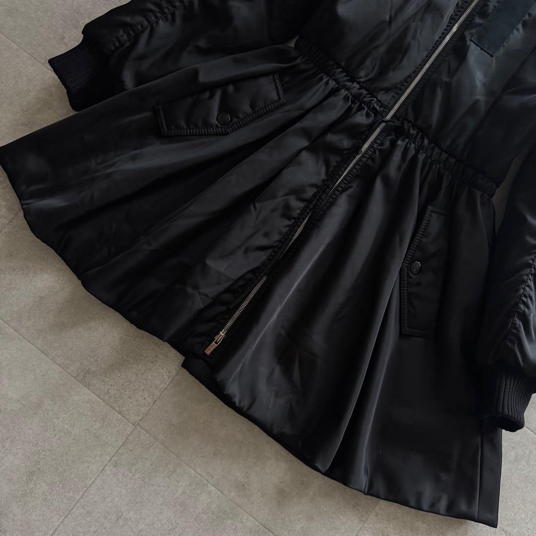 ミュウミュウ MA-1 ボンバー フレア ダウンジャケット 38 Y2K 黒