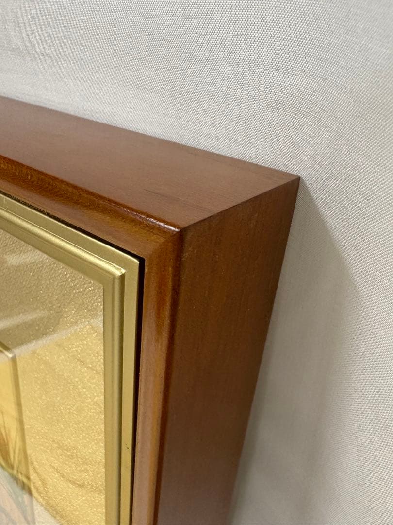 旭日青松」 下島洋貫 絵画 日本画 風景画 額装 共シール 箱袋有り