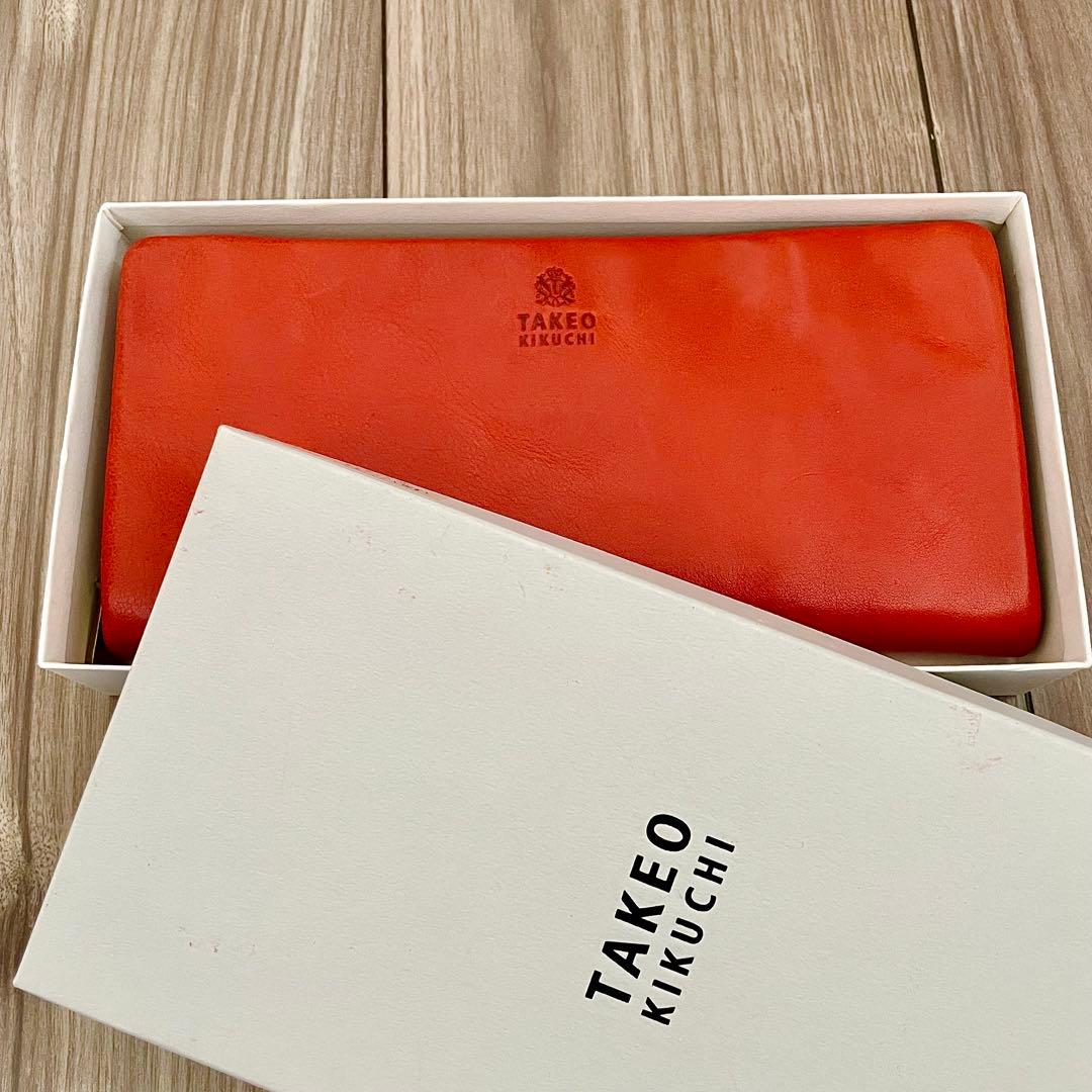 TAKEO KIKUCHI オレンジレザー長財布