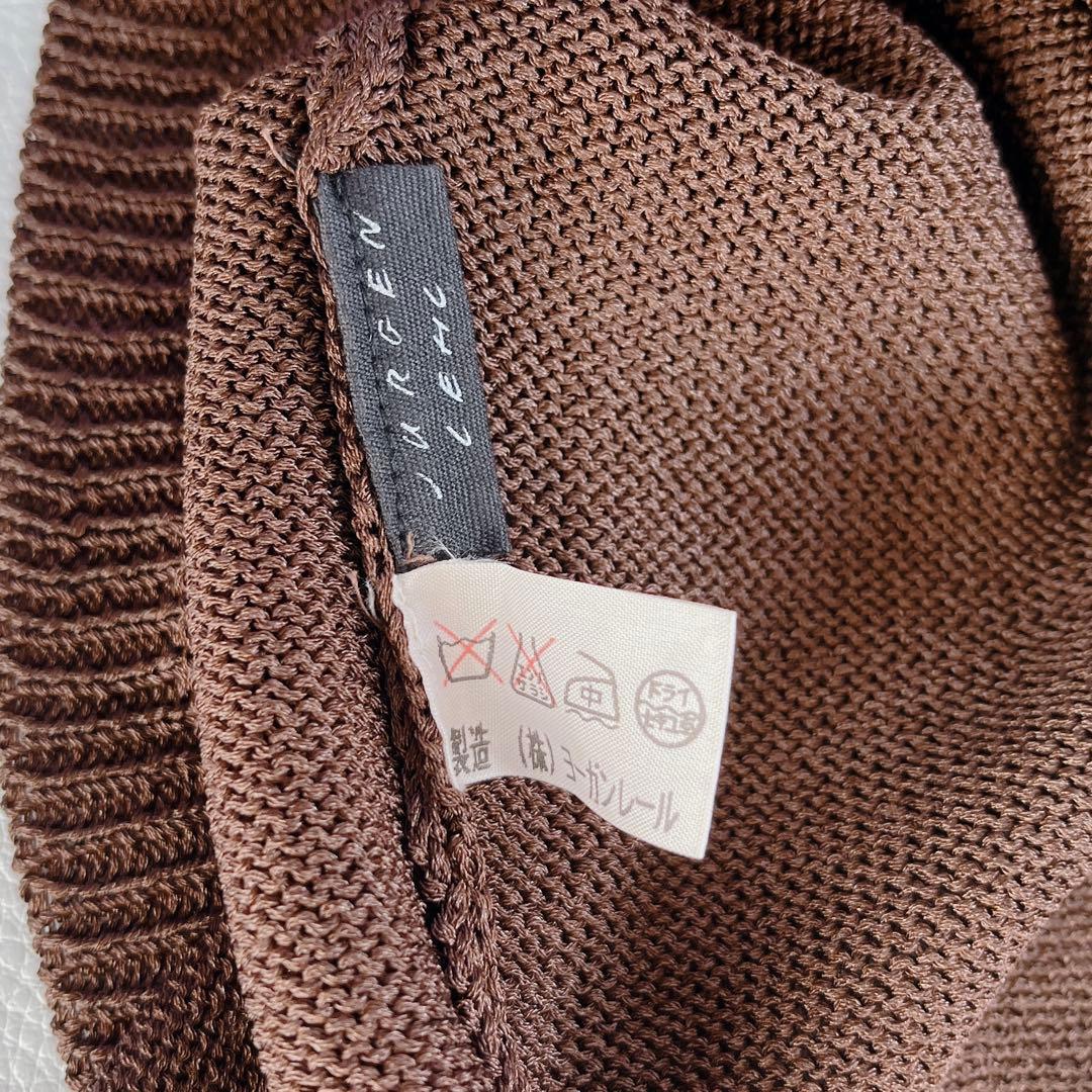 高級】ヨーガンレール シルク100% ニット ハイネック ブラウン M