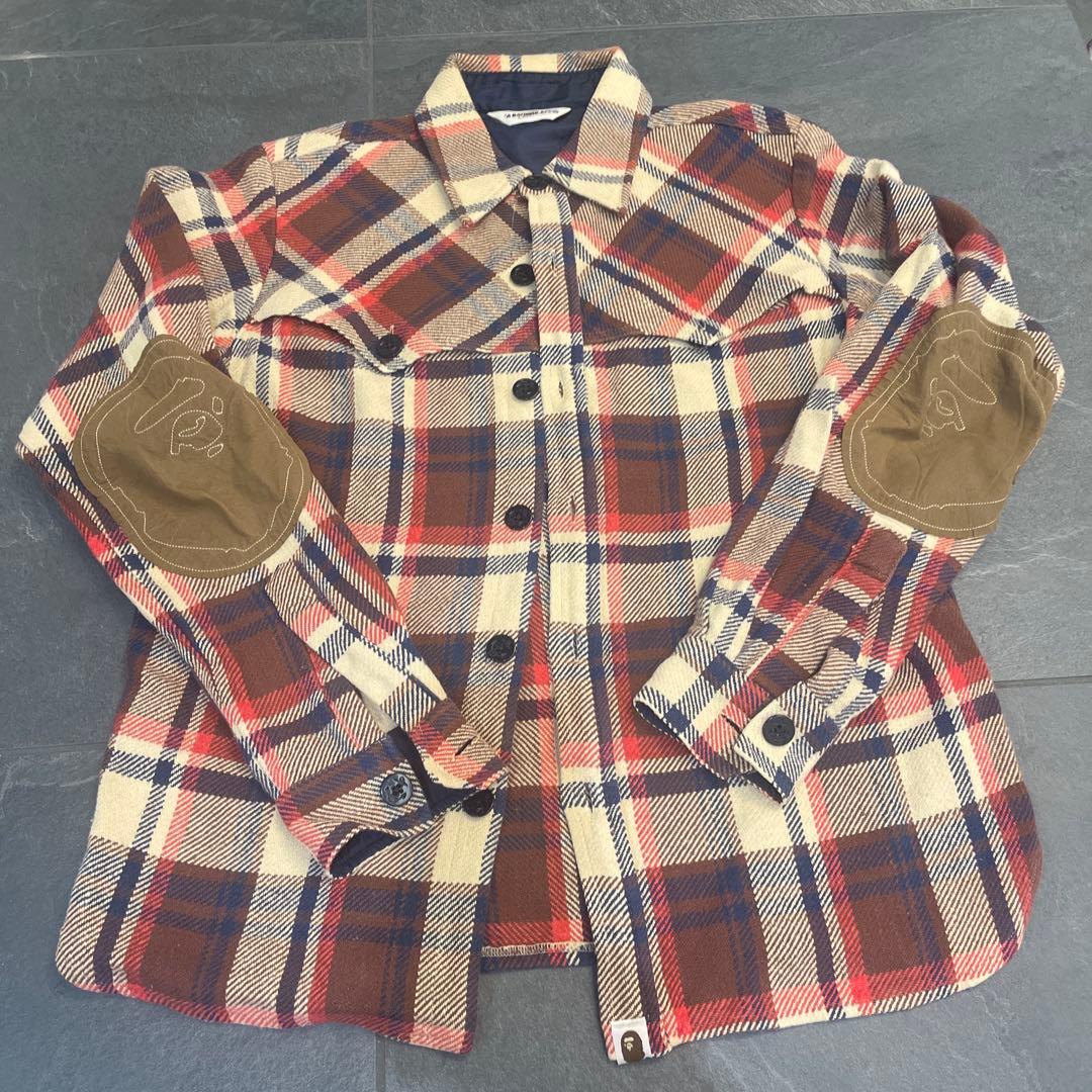 A BATHING APE アベイシングエイプ ラブジェネ チェックシャツ M