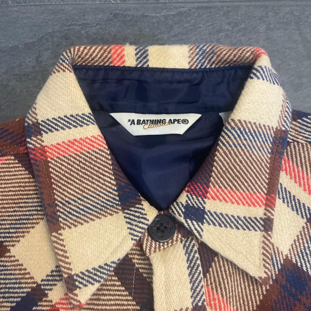 A BATHING APE アベイシングエイプ ラブジェネ チェックシャツ M
