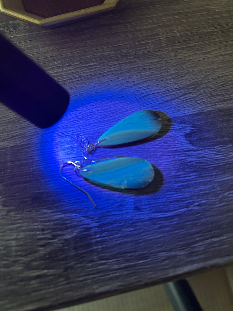 ハニーフラット 様専用♦︎14kgfブルーアンバーピアス/イヤリング