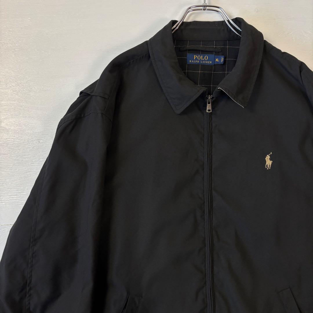 ラルフローレン スウィングトップ　ワンポイントロゴ　ブラック　XLサイズ　古着