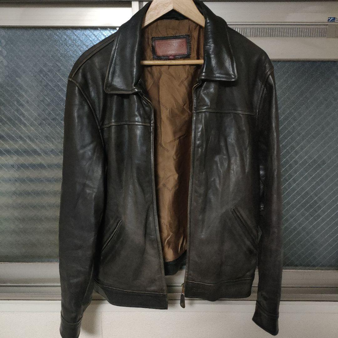 REDSKINS レザーシングルライダースジャケット XL