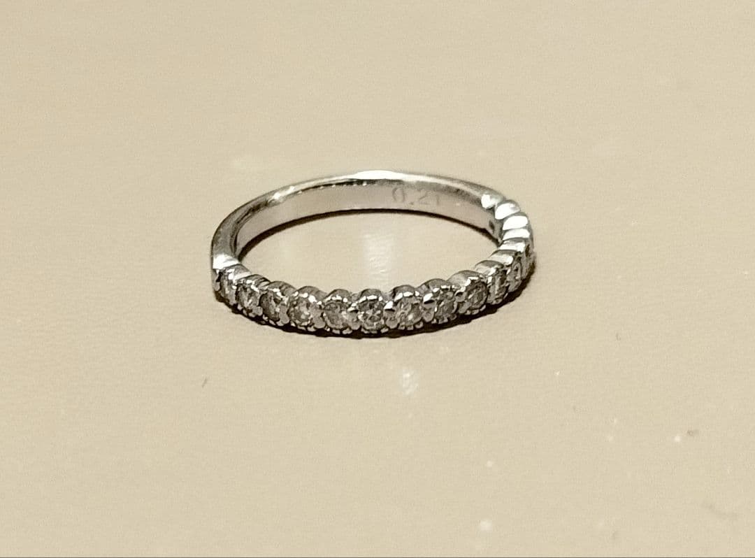 K18 リング ハーフエタニティ 0.21ct 指輪 1.5号 ピンキーリング