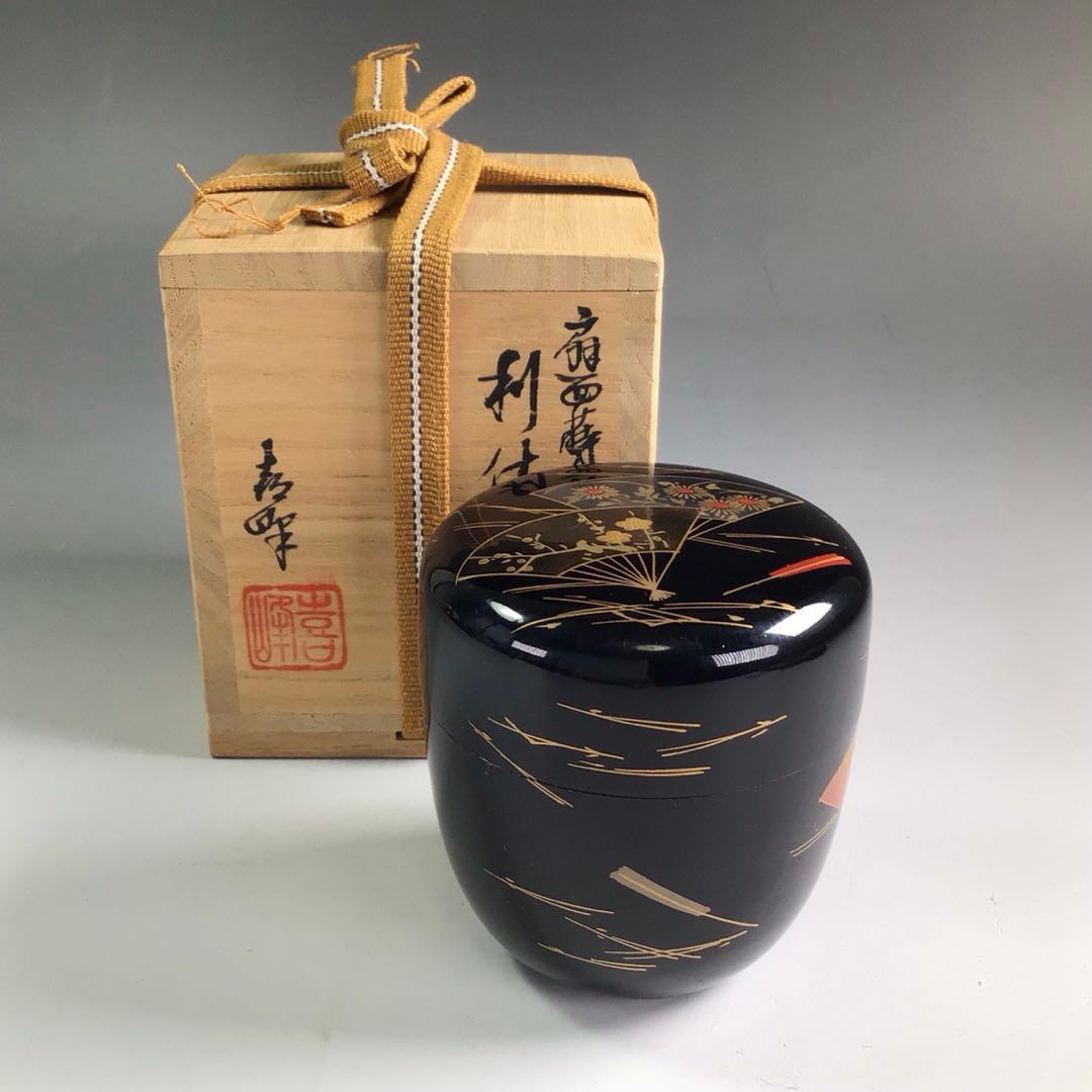 Ｐ８０６　棗　『荒井喜峰作』『黒漆塗』『扇面蒔絵』『利休棗』　共箱　茶道具 2026年最新】荒井喜峰の人気アイテム - メルカリ