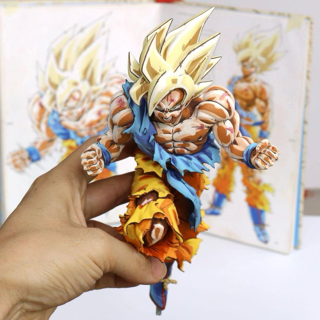 ジャンプ50周年 超サイヤ人孫悟空 リペイント 2D 二次元彩色 フィギュア