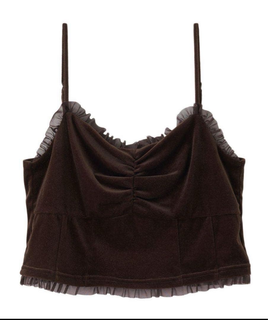 即完　ココディール　ベロアビスチェキャミソール　ブラウン　25AW