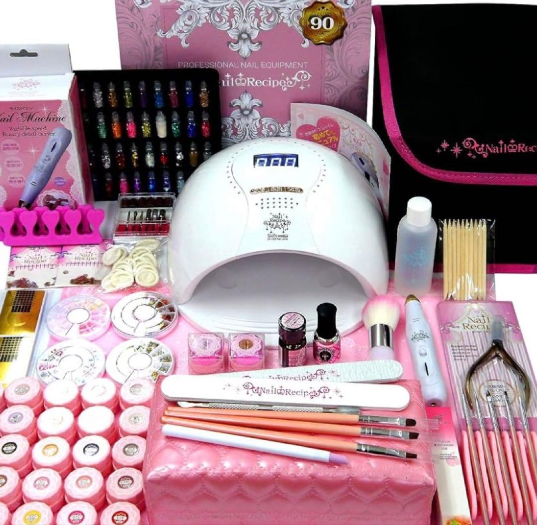 ネイルアート用品セット（ネイルマシン付き） プロ仕様90W美肌ライトセット