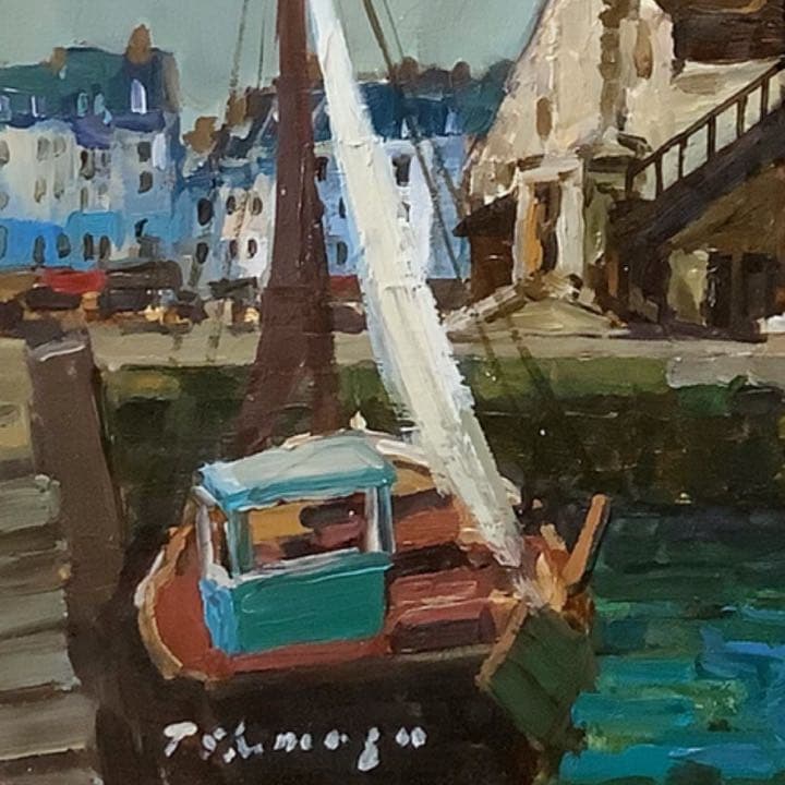 嶋津俊則/オンフルール】油絵 額縁付き サインあり(4号) - メルカリ