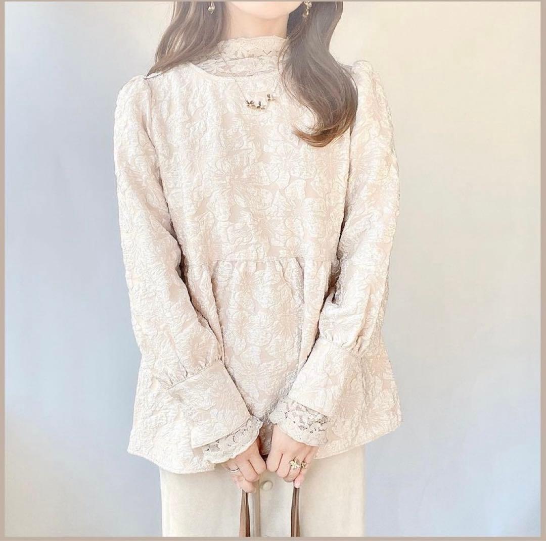 しまむら Rose Farm ハナガラペプラムブラウスMサイズ 中薄橙 - メルカリ