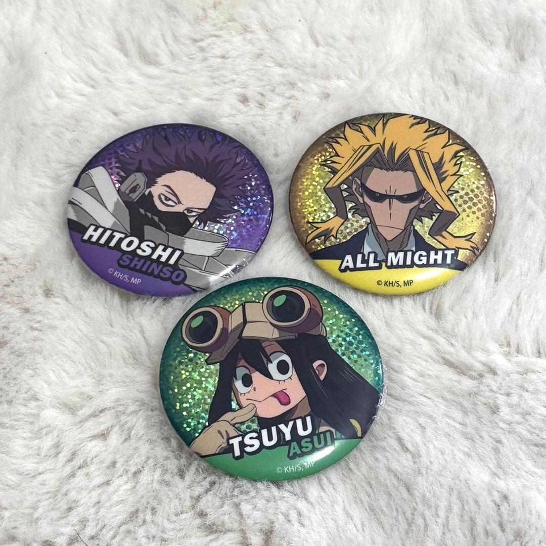 僕のヒーローアカデミアビッグ缶バッジ 心操人使 オールマイト 蛙吹