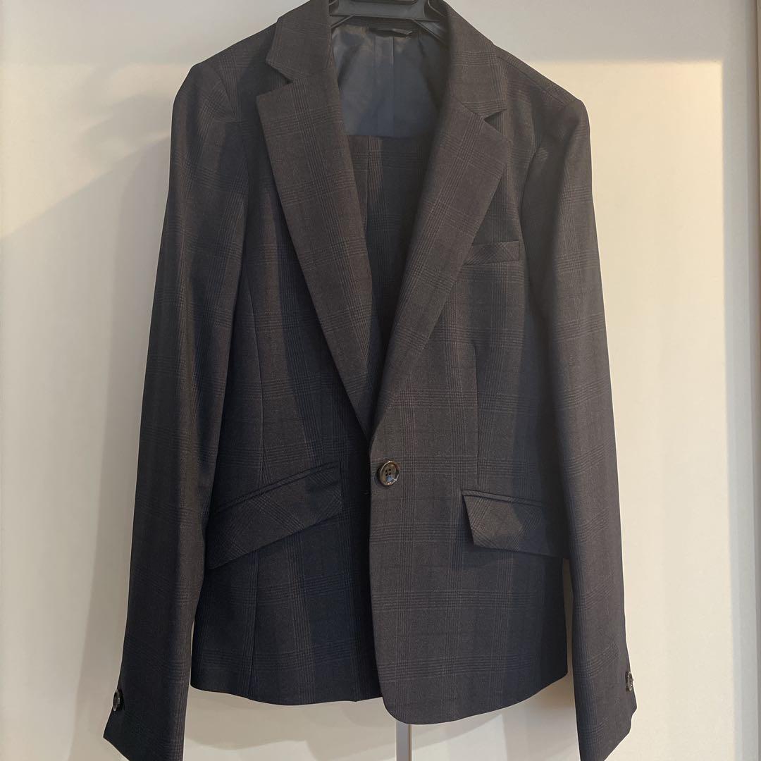 大幅値下げ！匿名発送☆1回のみ着用！洗える ネイビーチェックパンツ