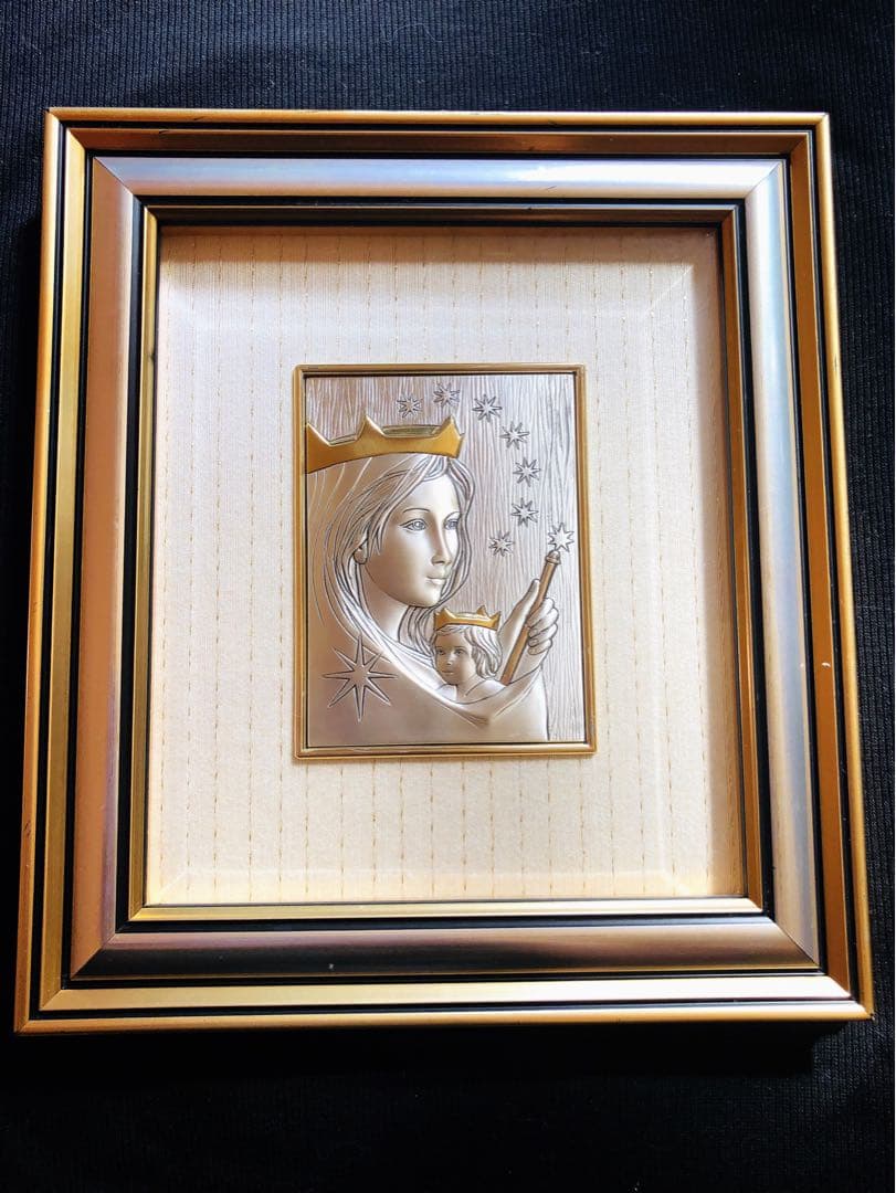 マリア額絵 ★ 純銀製 ★ クラシックアート イタリアにて購入