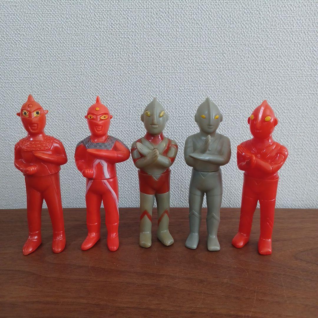 当時ものブルマァク　「ウルトラマン」「ウルトラセブン」12㎝ミニソフビ5点セット