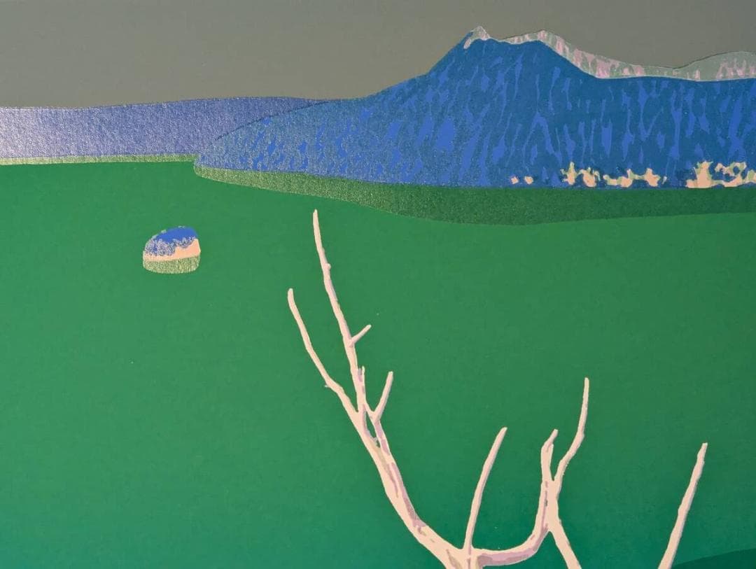 真作】版画 本間武男 シルクスクリーン 湖の朝Ⅱ 北海道風景 Z2 - メルカリ