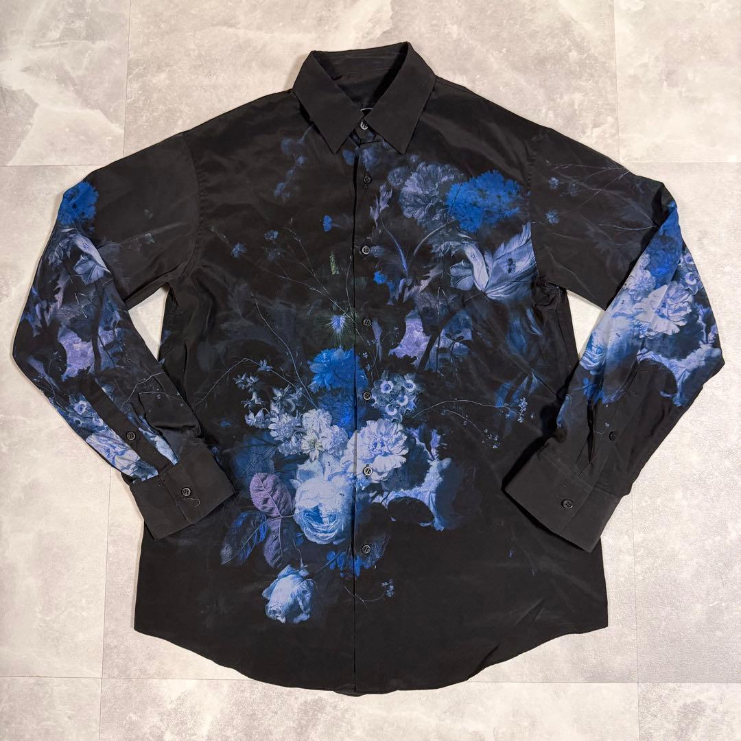 ヤ*ス様 LAD MUSICIAN デシンインクジェット 長袖シャツ 42 黒系