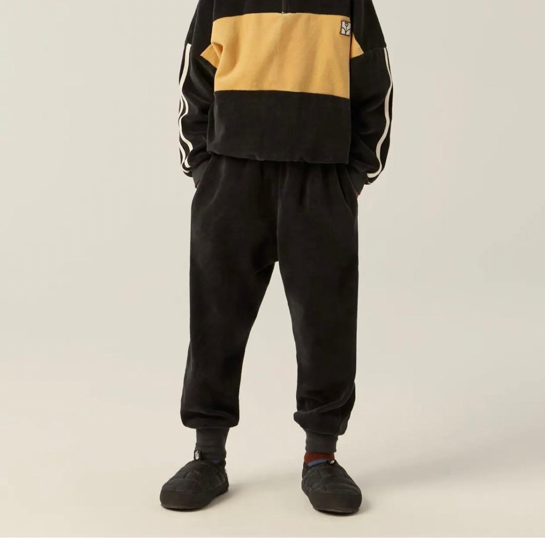 ボトムス・スパッツ the campamento/Grey Velour Jogging 3y Camphor wood スウェットパンツ ジャージ reversible inside-out baggy