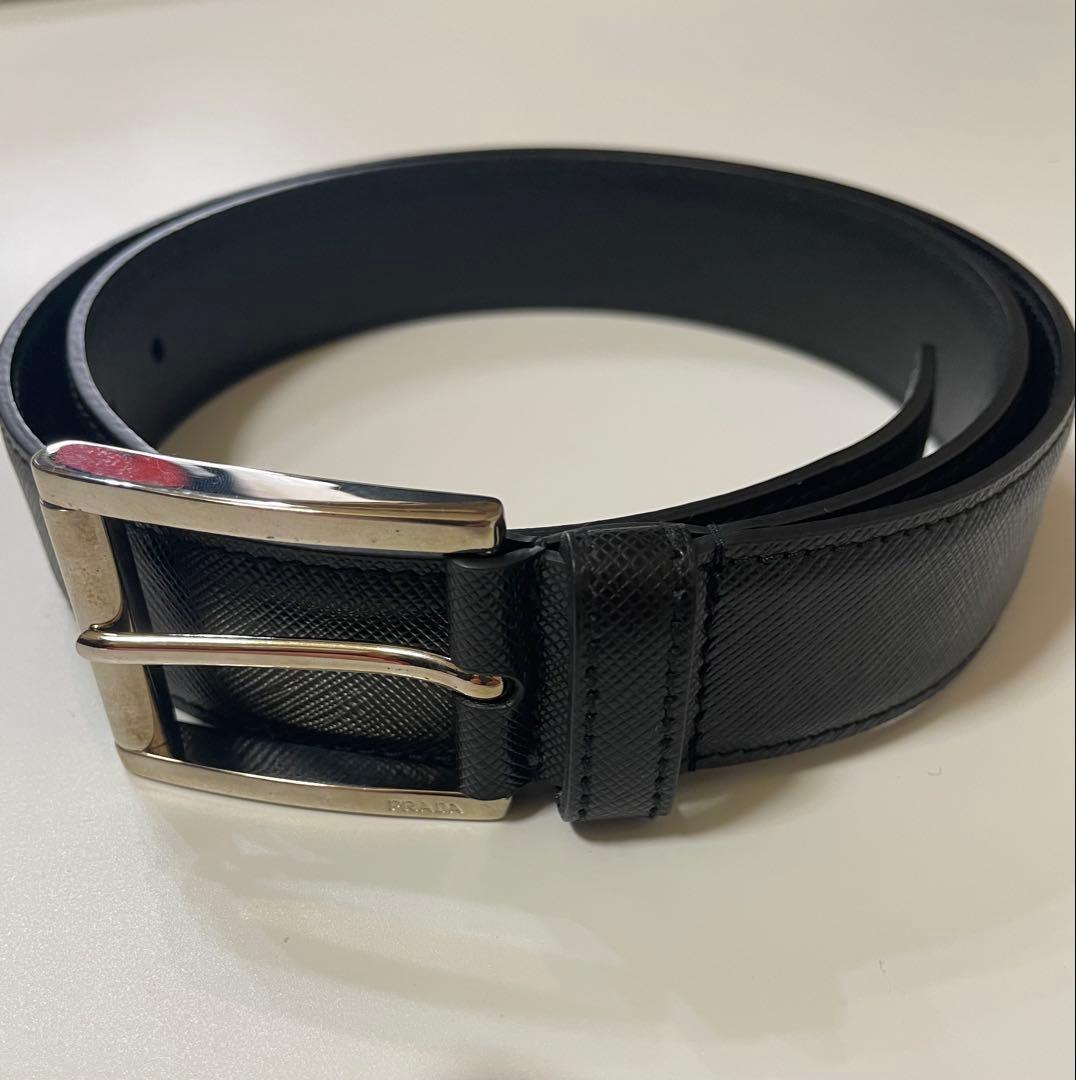 新品未使用 PRADA プラダ サフィアーノレザーベルト 90 NEROブラック