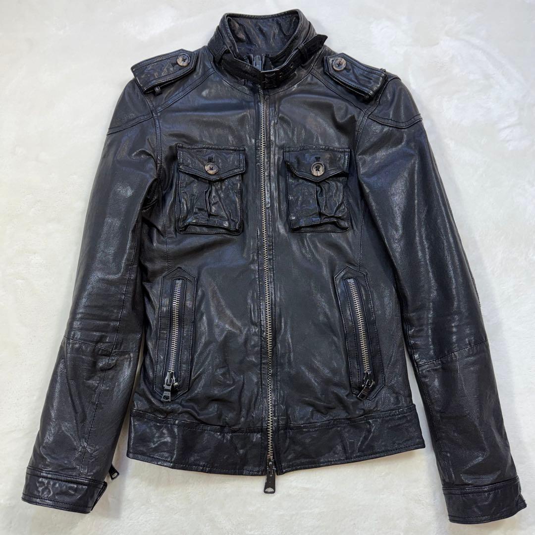 Y2K バッファローボブズ シワ加工シングルライダース 匠レザー CLASSIC BUFFALO BOBS（バッファローボブズ） 革ジャン ライダース JOHNNY