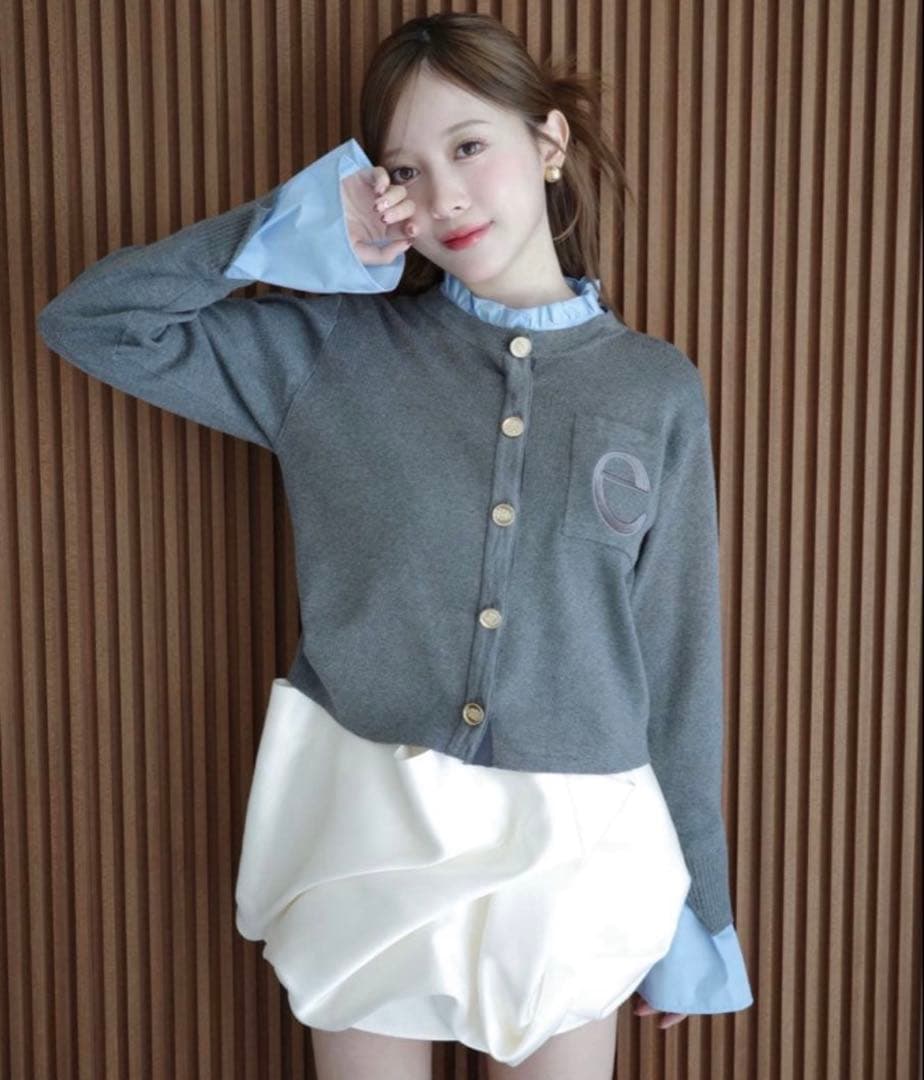 21日発送eimy istoire Attached collar カーディガン