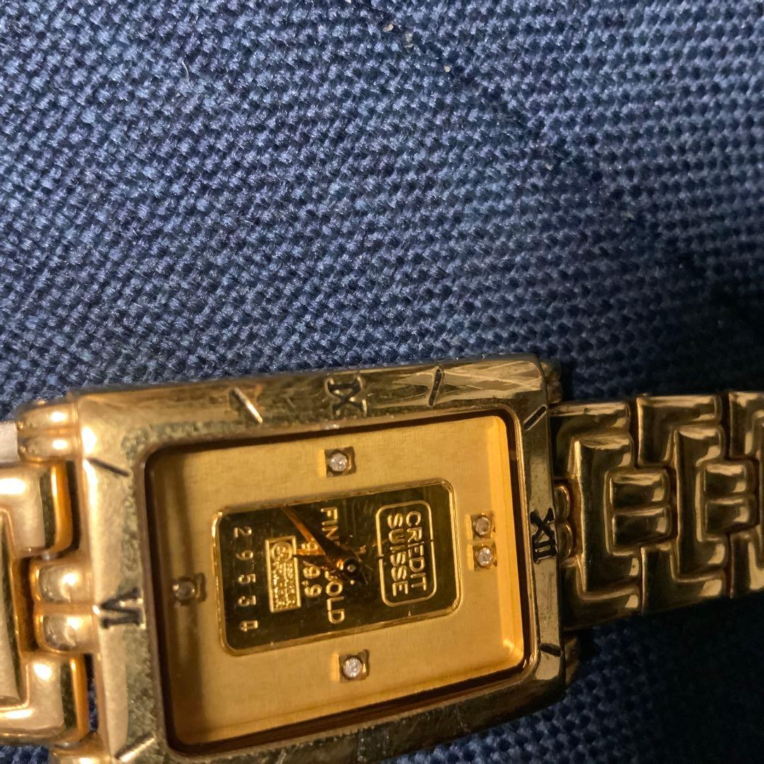 【人気 稼働品 999.9】ELGIN ゴールド 腕時計 ダイヤモンド装飾