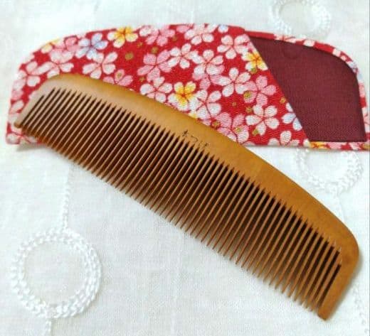 【未使用】本つげ櫛　お六ぐし　13cm