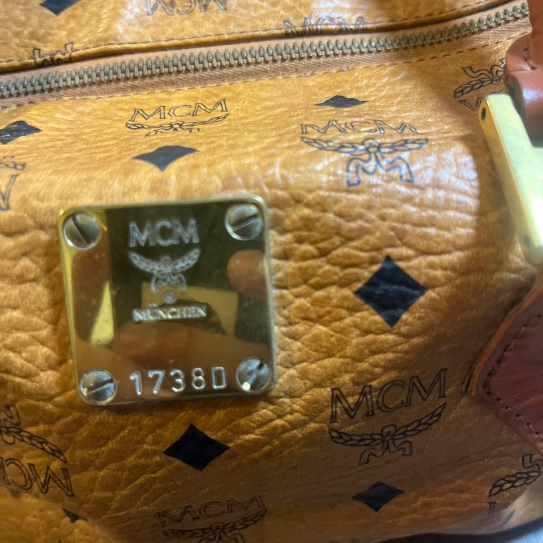 MCM ヴィセトス レザー ハンドバッグ ボストンバッグ ブラウン - メルカリ