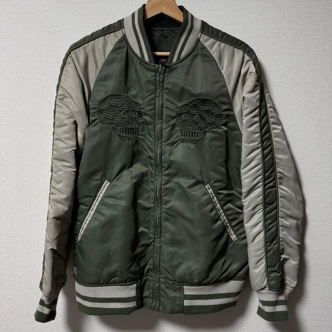 アルファインダストリーズ MA-1 スカジャン リバーシブル ジャケット スカル