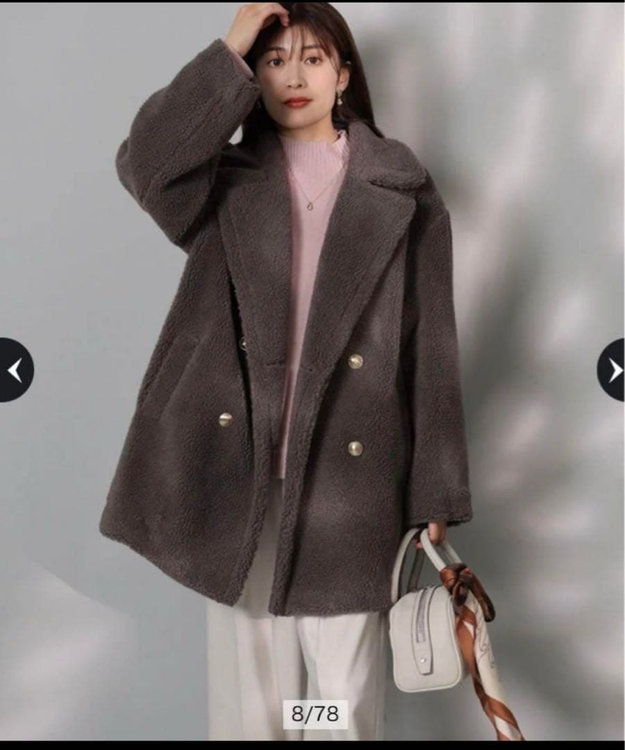 アプワイザーリッシェ《泉 里香さん×Oggiコラボ》ボアダブル釦コート