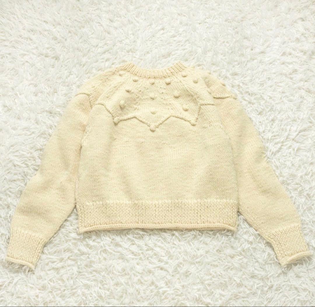 ビュルデサボン 24AW ネパールハンドニット ジグザグ求心 プルオーバー