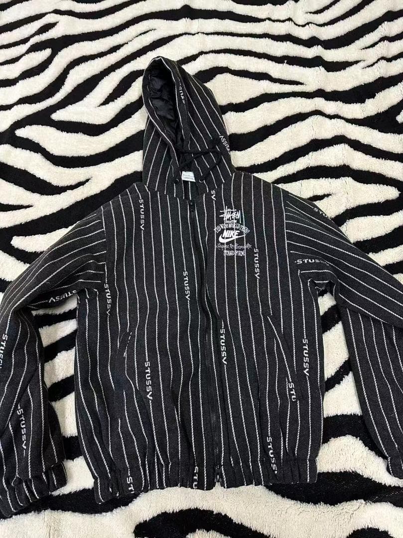ジャケット・アウター Stussy x Nike Striped Wool Jacket