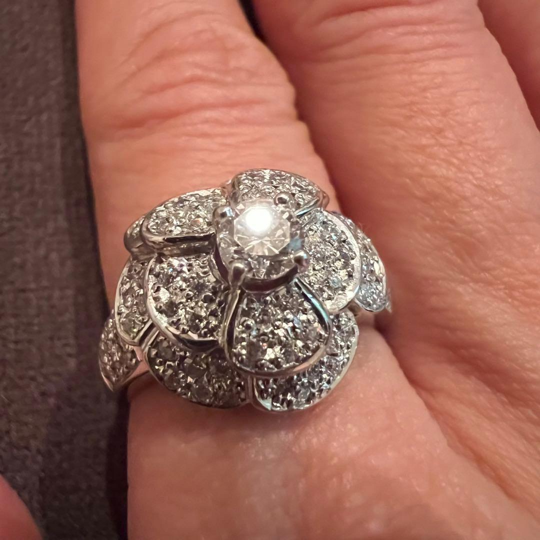 ⭕️最終価格⭕️フラワーデザインpt900ダイヤモンドリング　１6号 楽天市場】Pt900/K18YG【0.80ctUP】フラワー ダイヤモンドリング【送料