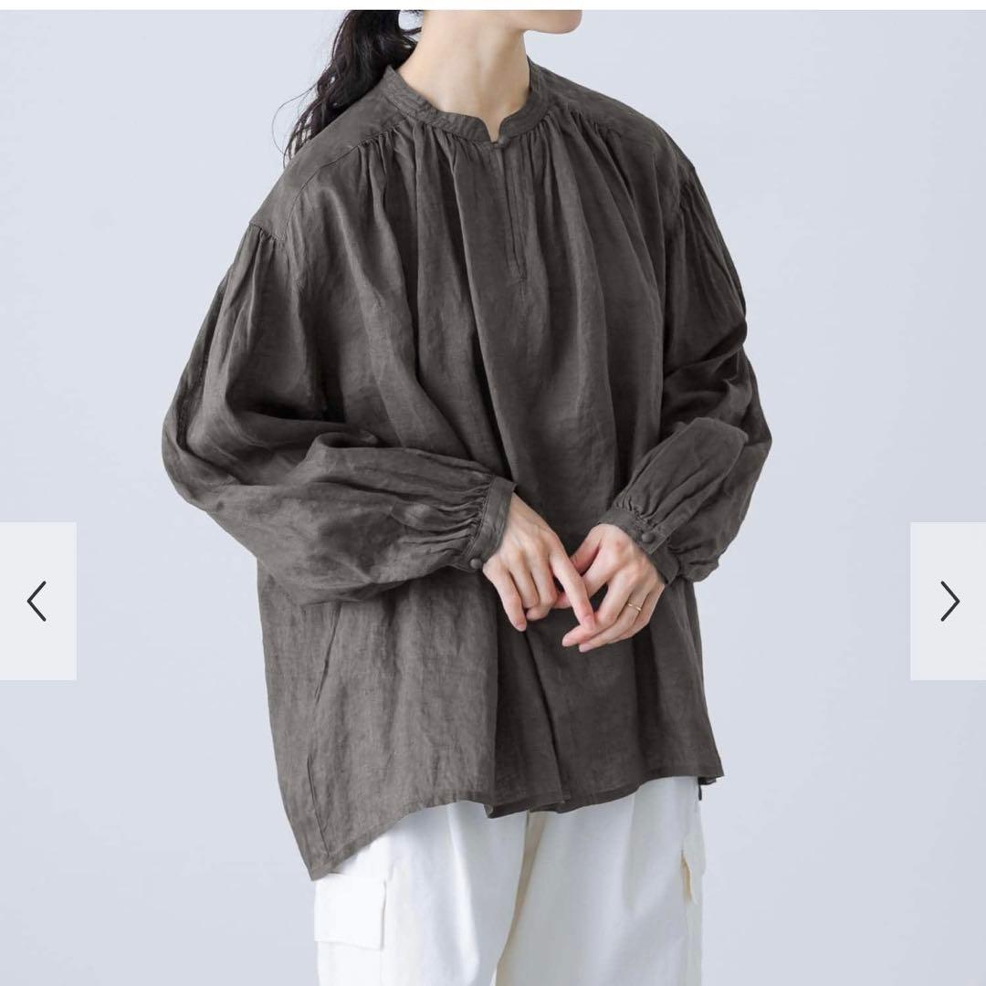 かぐれ　リネンスモックブラウス