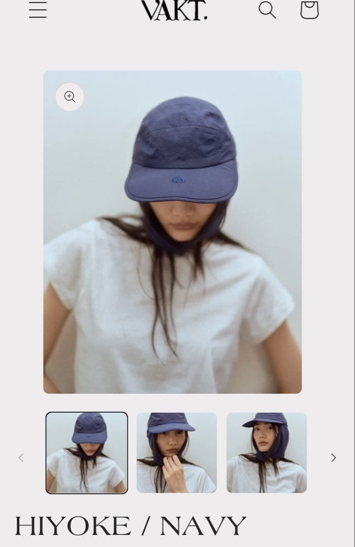 【新品未使用】VAKT. HIYOKEキャップ　ネイビー