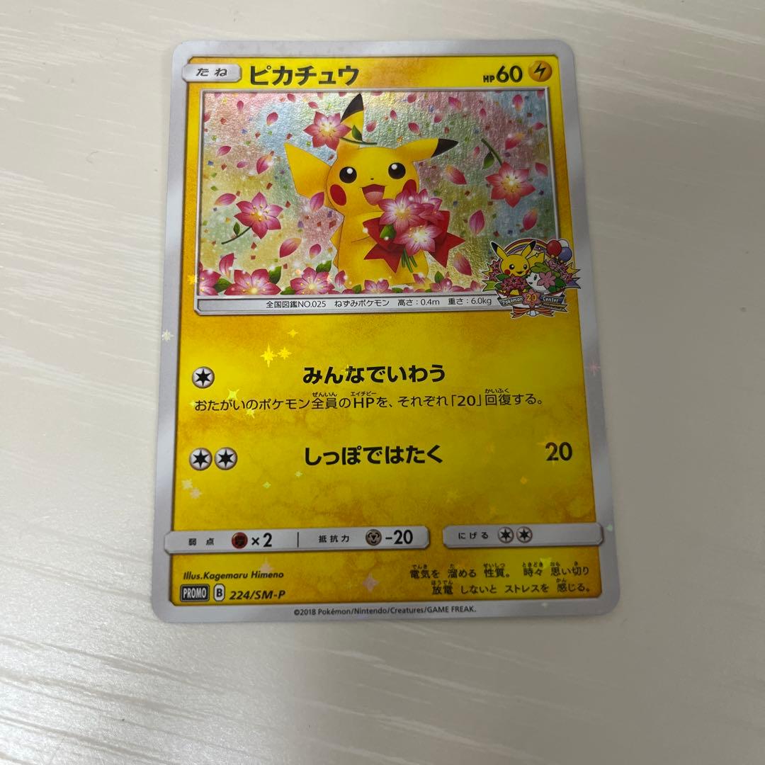 ポケモンカード　ピカチュウ　プロモカード　224/SM-P みんなでいわう