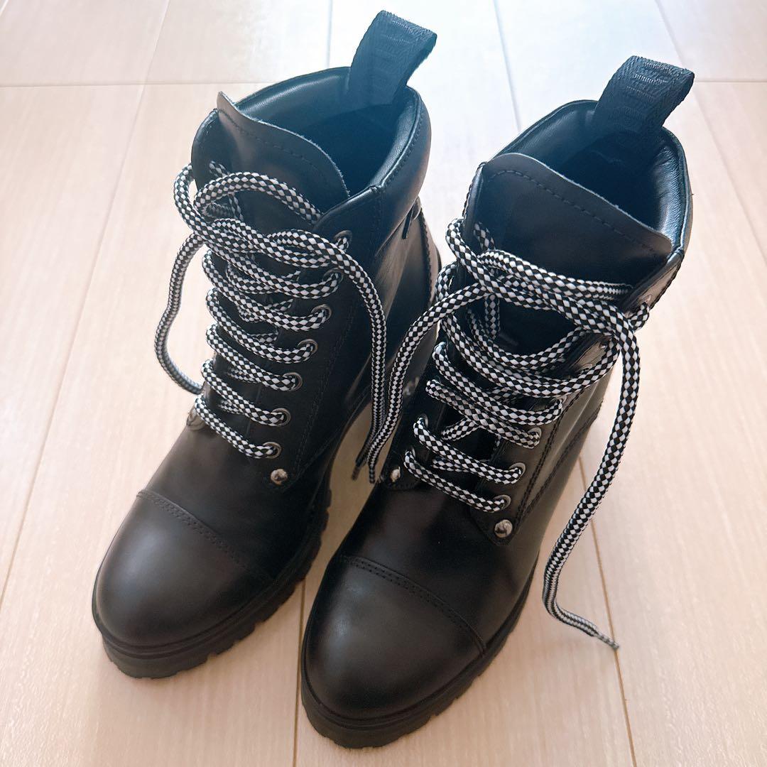 miumiu ビジュー レースアップブーツ 36