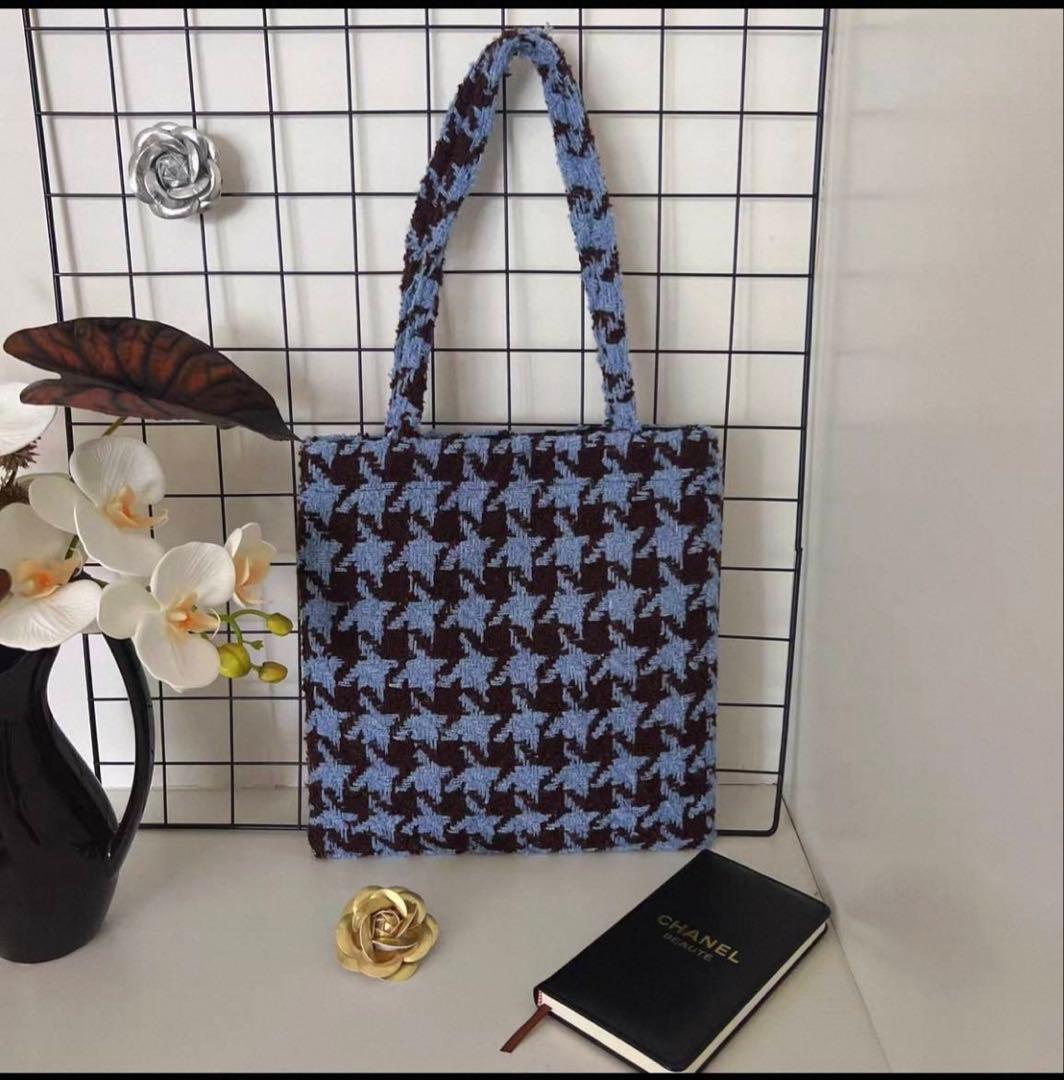 Y*.様 シャネル CHANEL 千鳥 ブルー スパンコール トートバッグ ノベ