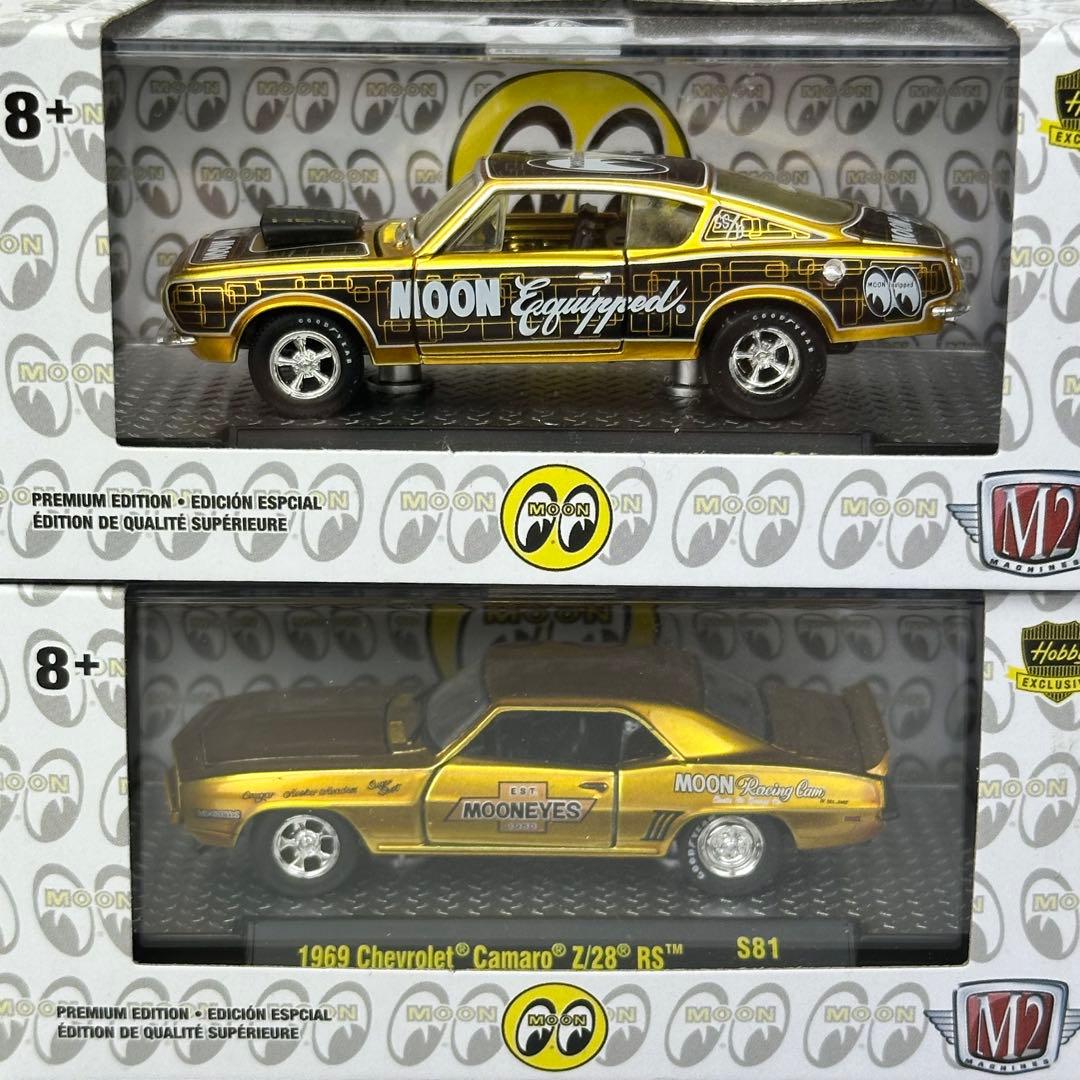 M2マシーン アメリカ版 ムーンアイズ バラクーダ カマロ Z-28 2台セット