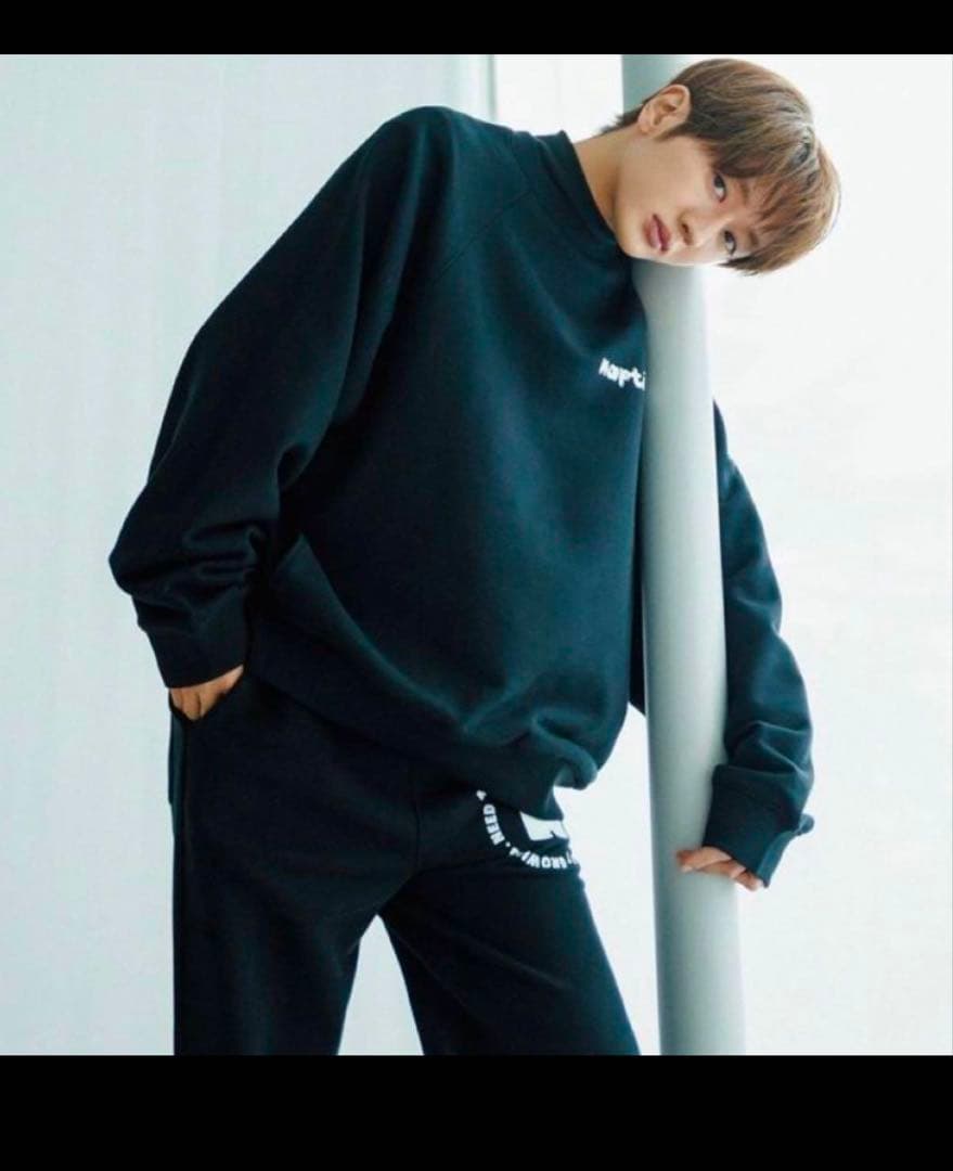 naptime ナップタイム 上下 セット スウェットパンツ プルオーバー 黒S