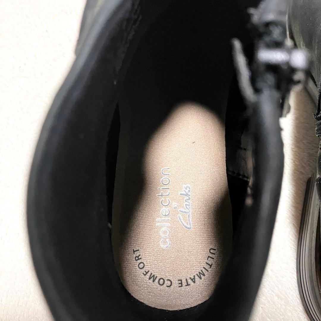 美品✨クラークス カムジン レザーショートブーツ サイドジップ