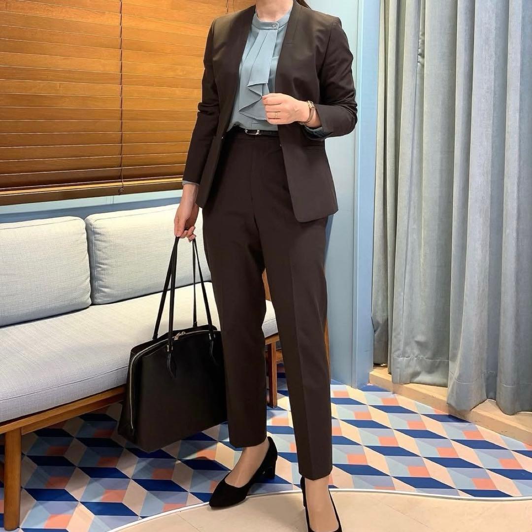 AOKI アオキ　レディース　スーツ　ノーカラー　クロップド　オフィカジ