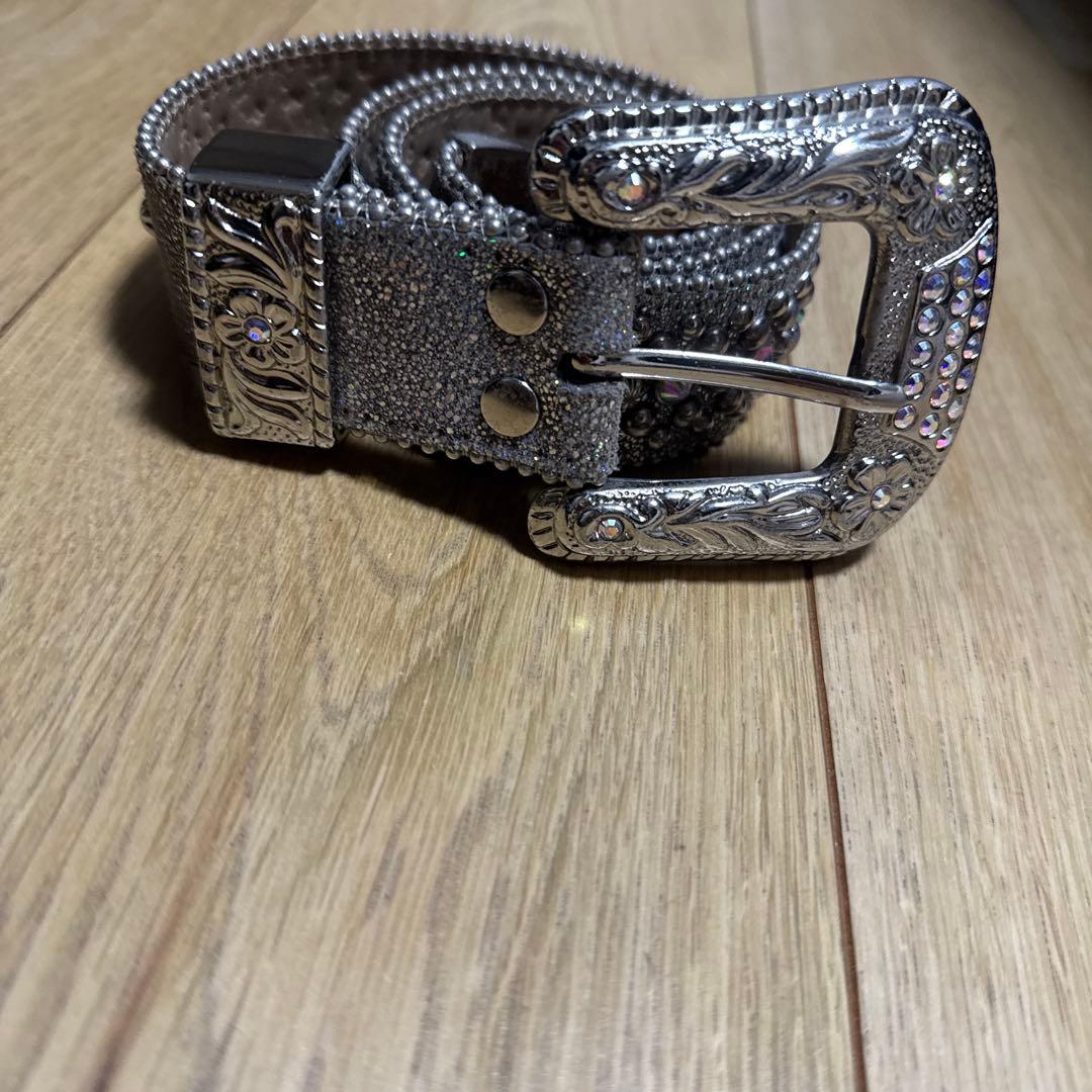 b.b.simone ビジュー付きベルト 30インチ