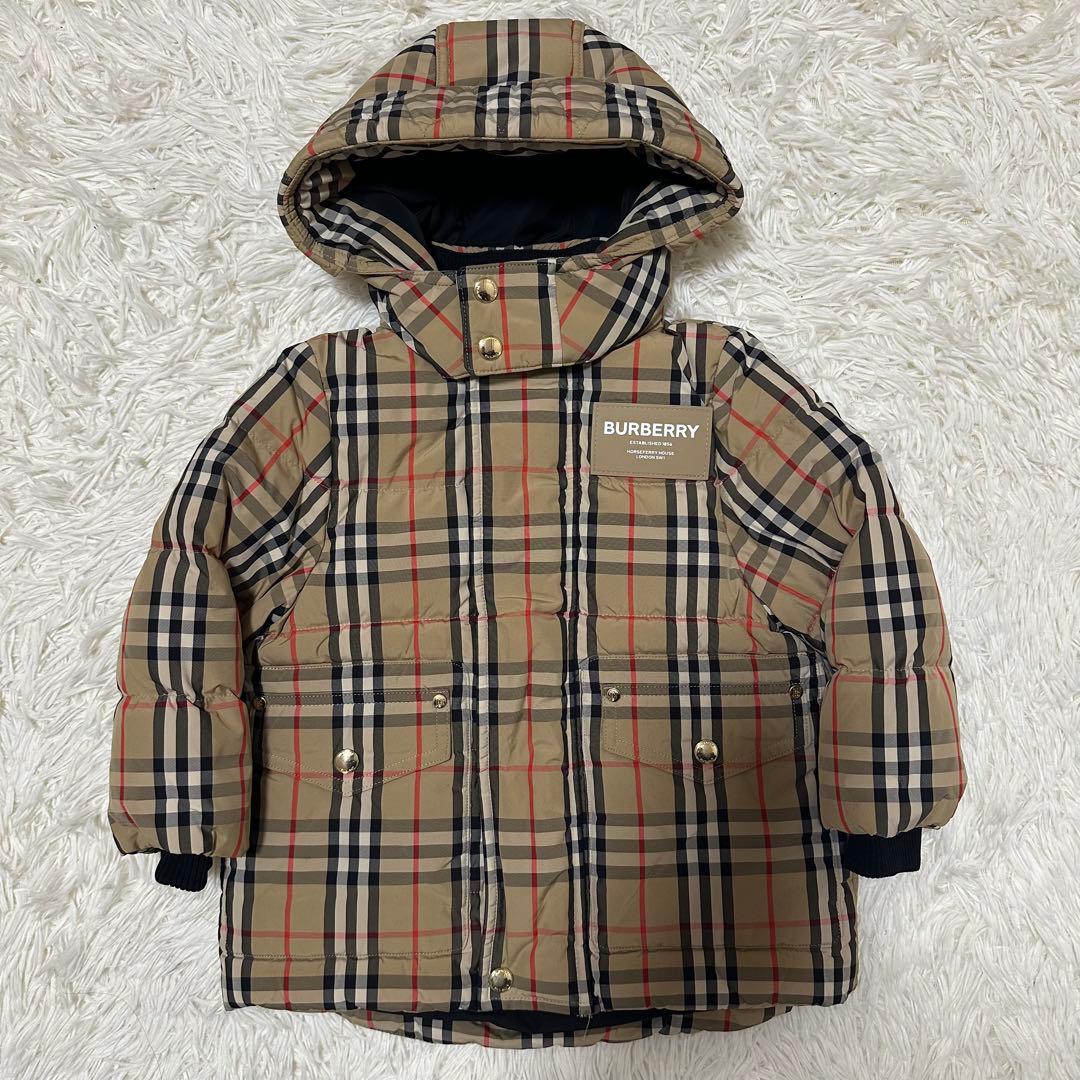 美品 バーバリーロンドン ダウンジャケット フード ノバチェック 金