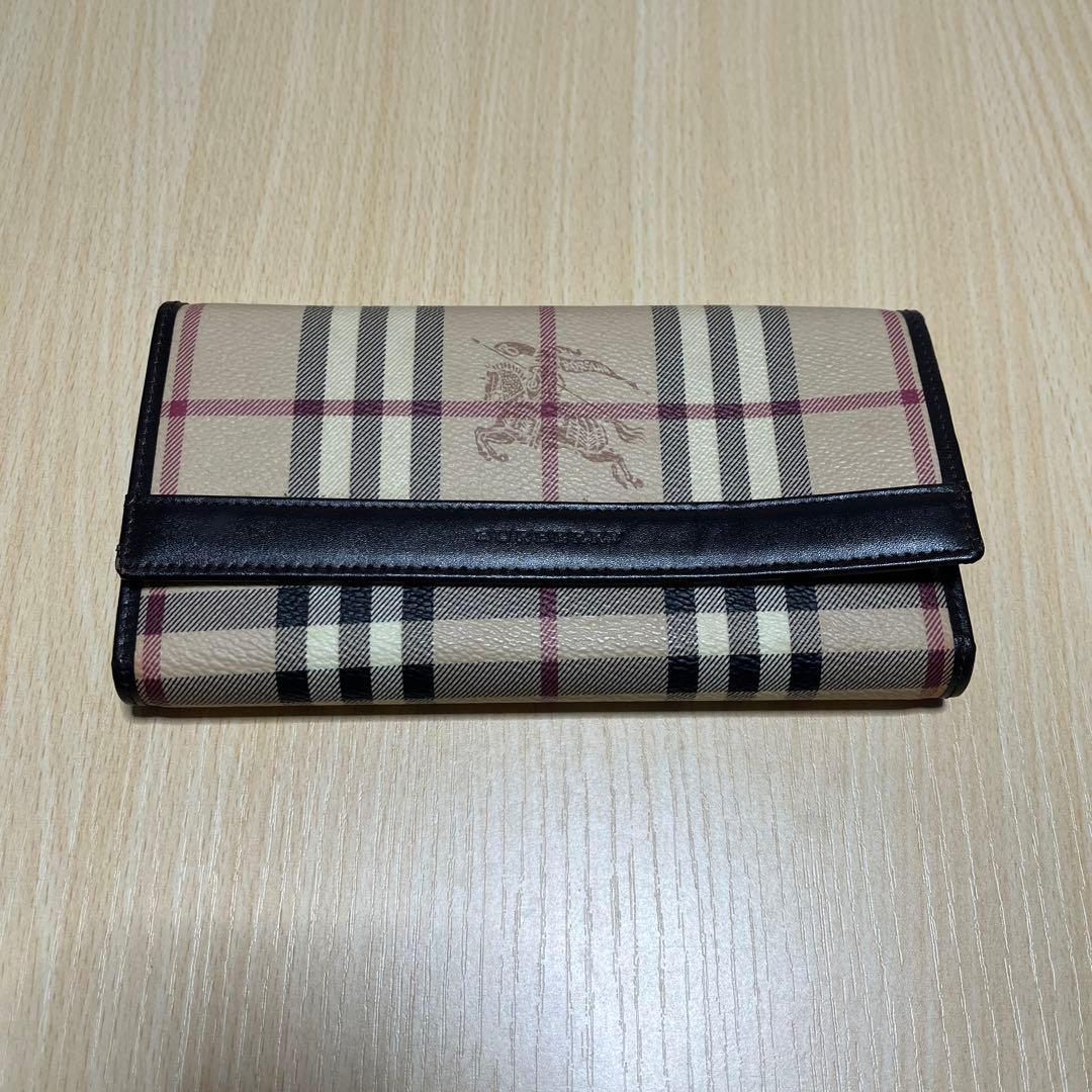 Burberry 長財布 ベージュ/ブラック - メルカリ