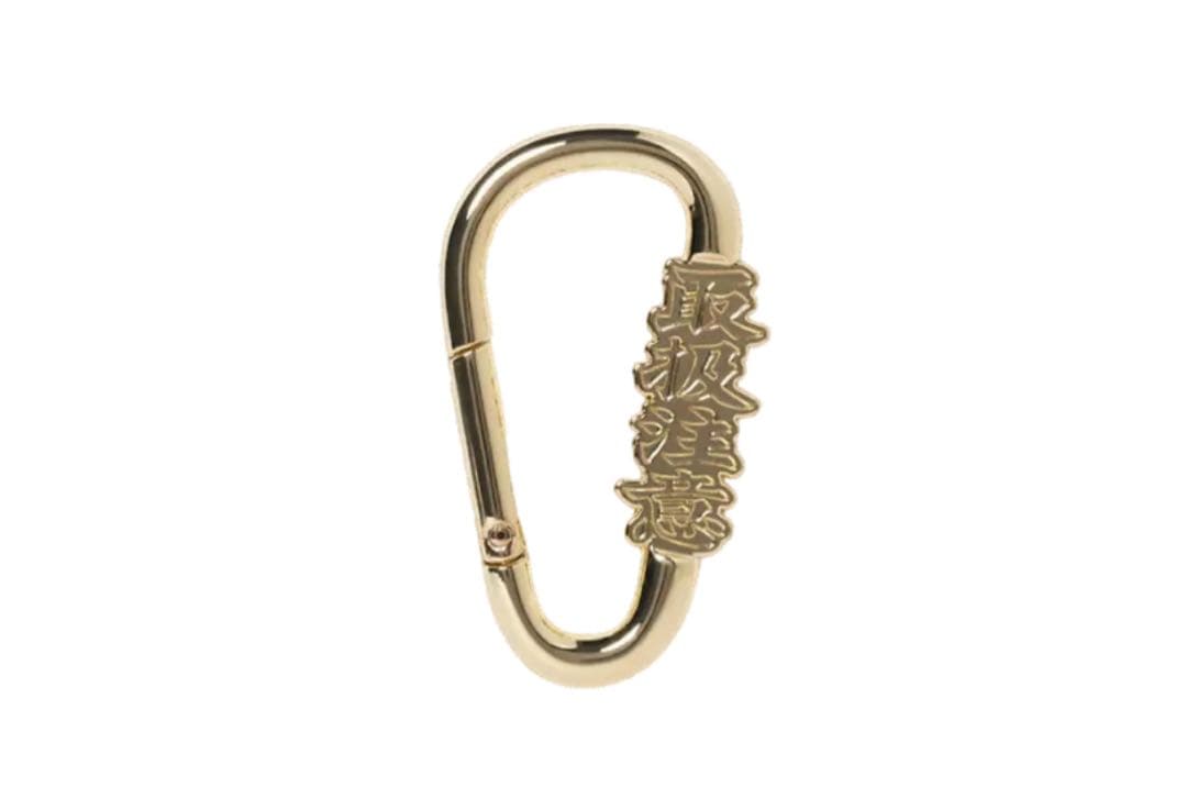 ブラックアイパッチ カラビナ キーホルダー ゴールド